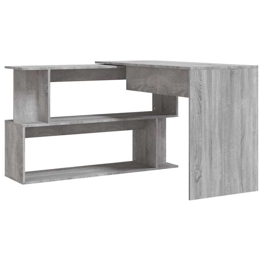 Bureau d'angle 200 x 50 x 76 cm sonoma gris bois d'ingénierie – vue de dessus