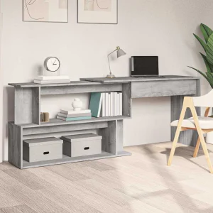 Bureau d'angle 200 x 50 x 76 cm sonoma gris bois d'ingénierie – vue d’ensemble