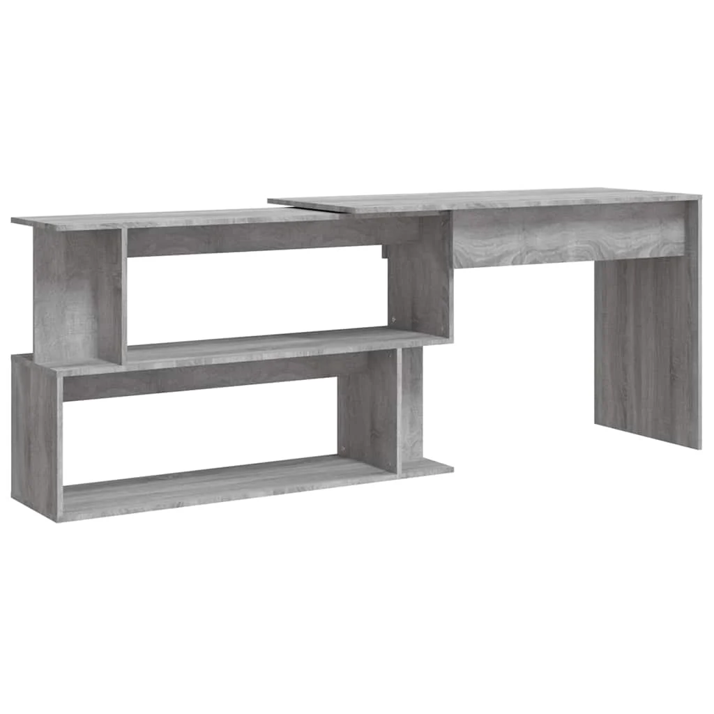Bureau d'angle 200 x 50 x 76 cm sonoma gris bois d'ingénierie – vue de côté