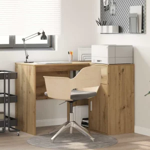Bureau d'angle avec tiroir 102 x 88 x 75 cm chêne artisanal – vue d’ensemble