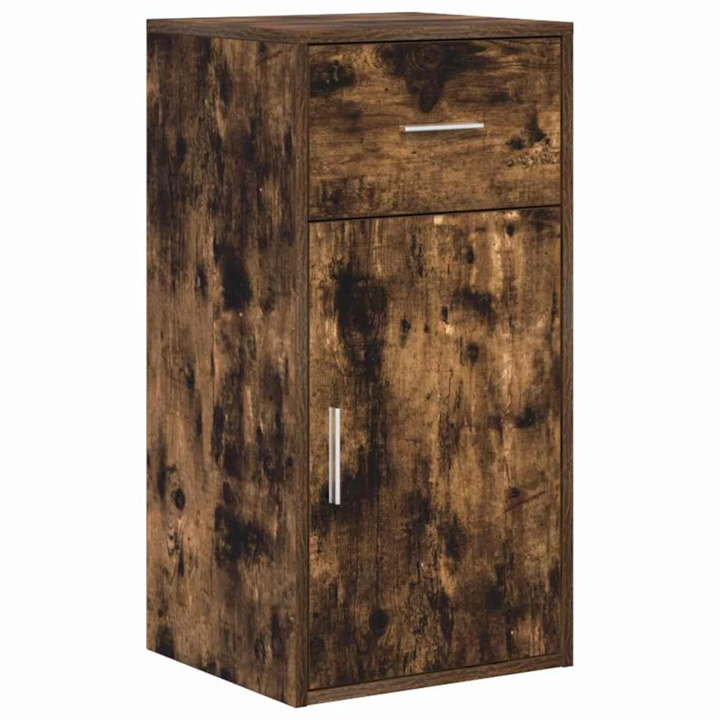 Bureau d'angle avec tiroir 102 x 88 x 75 cm chêne fumé – vue de dos