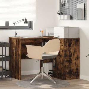 Bureau d'angle avec tiroir 102 x 88 x 75 cm chêne fumé – vue d’ensemble