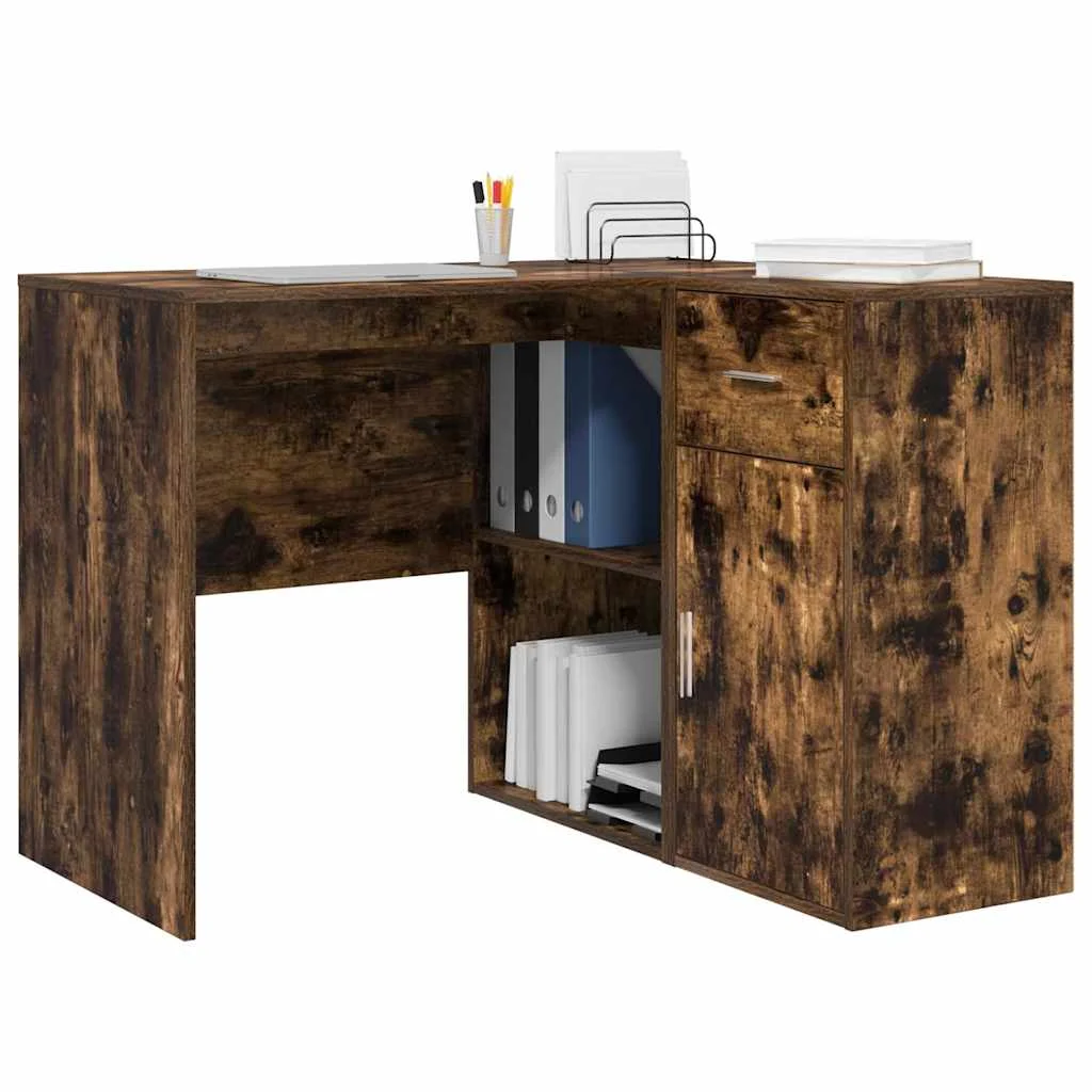 Bureau d'angle avec tiroir 102 x 88 x 75 cm chêne fumé – vue de détail