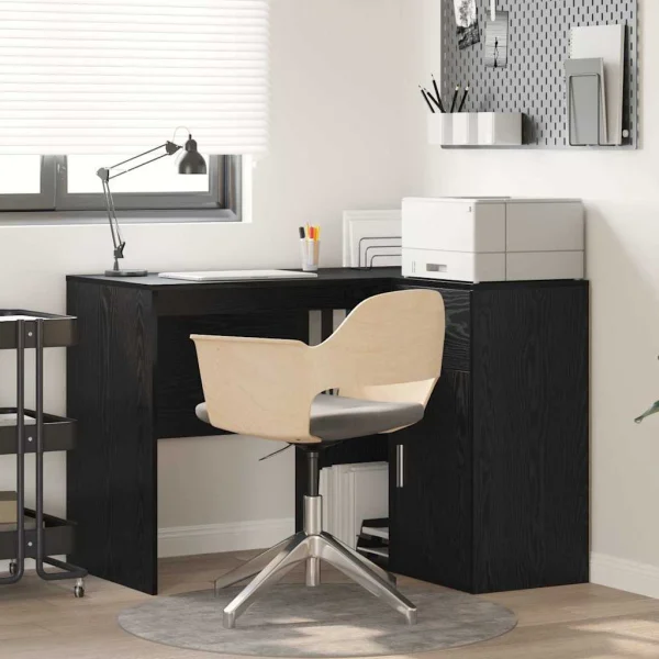 Bureau d'angle avec tiroir 102 x 88 x 75 cm chêne noir – vue d’ensemble