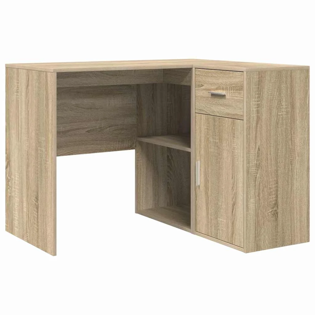 Bureau d'angle avec tiroir 102 x 88 x 75 cm chêne sonoma – vue de côté