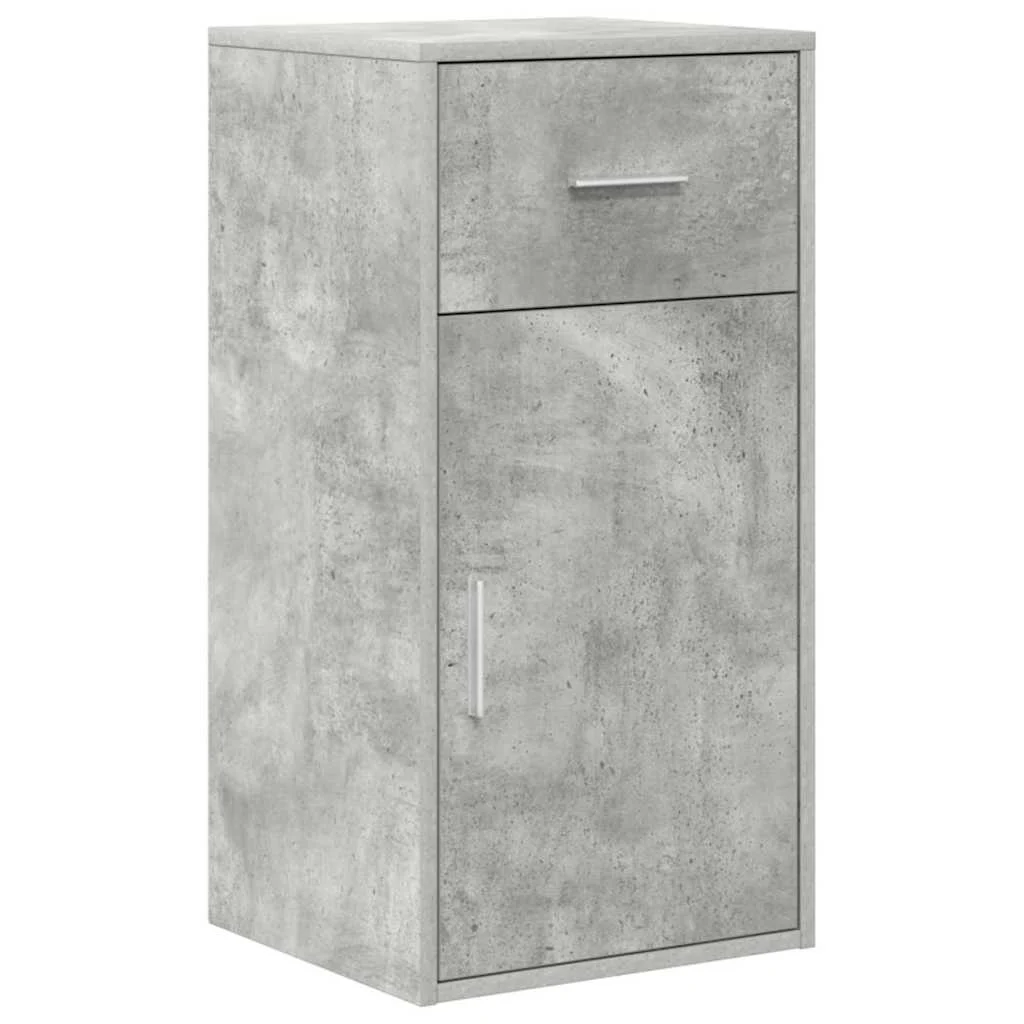 Bureau d'angle avec tiroir 102 x 88 x 75 cm gris béton – vue de dos