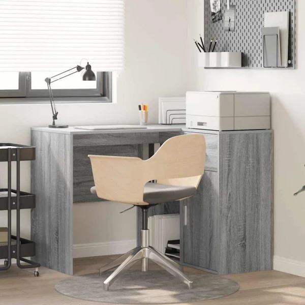 Bureau d'angle avec tiroir 102 x 88 x 75 cm sonoma gris – vue d’ensemble