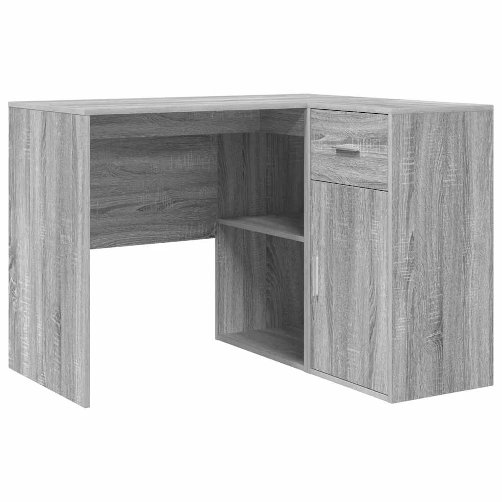 Bureau d'angle avec tiroir 102 x 88 x 75 cm sonoma gris – vue de côté
