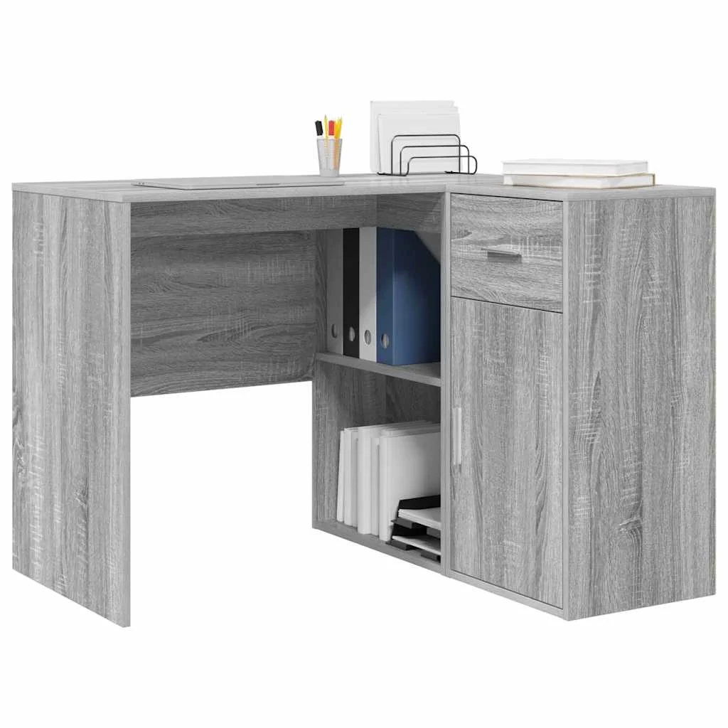 Bureau d'angle avec tiroir 102 x 88 x 75 cm sonoma gris – vue de détail