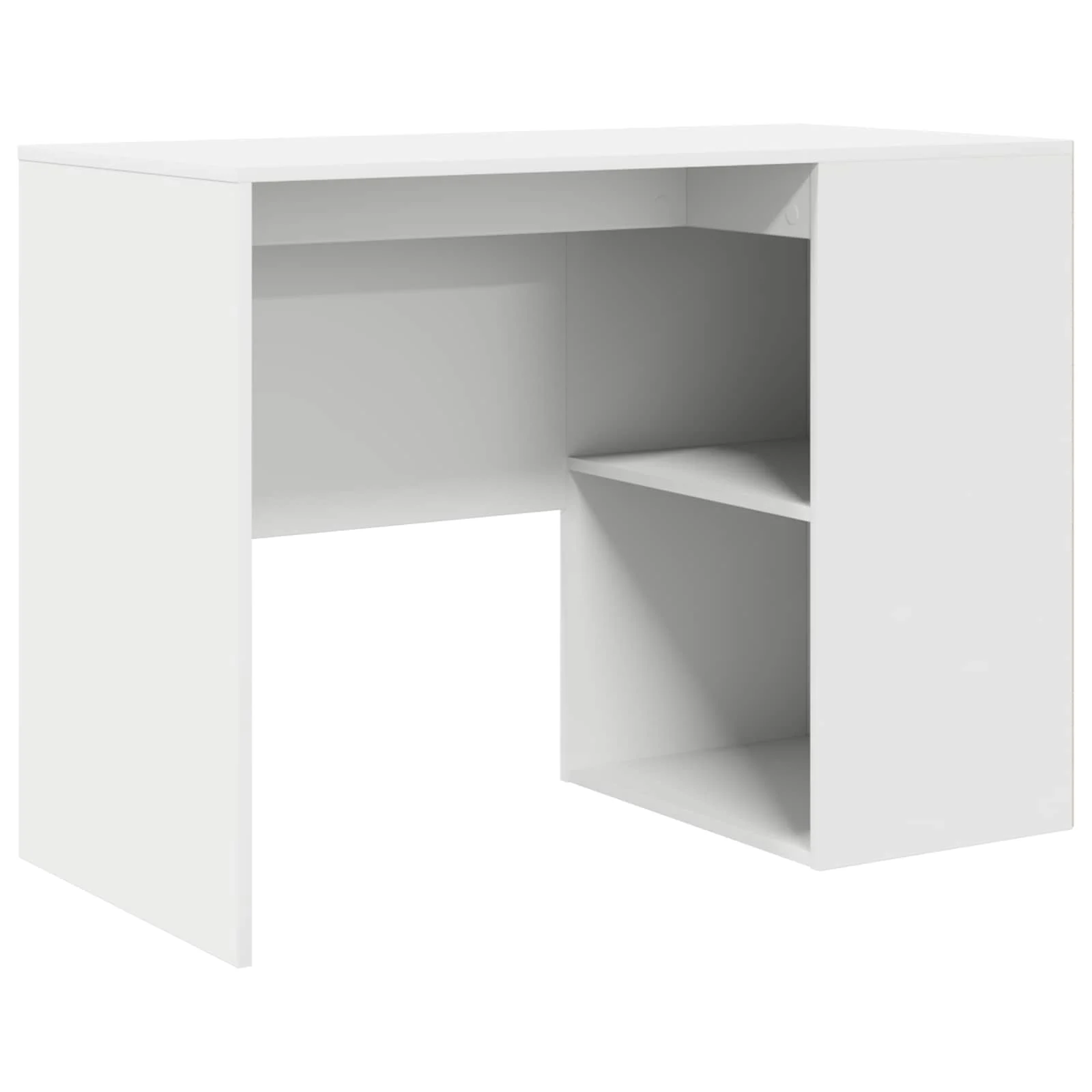 Bureau d'angle avec tiroir avec étagère 102 x 88 x 75 cm blanc – vue de dessus