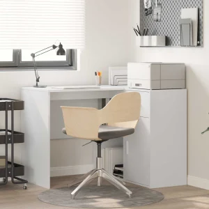 Bureau d'angle avec tiroir avec étagère 102 x 88 x 75 cm blanc – vue d’ensemble