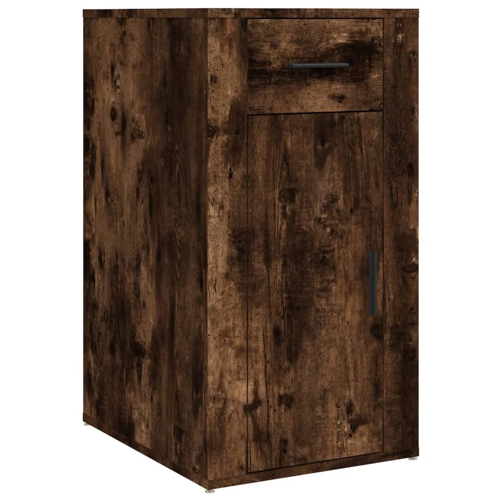 Bureau avec armoire 100 x 49 x 75 cm chêne fumé bois d'ingénierie – vue de dos