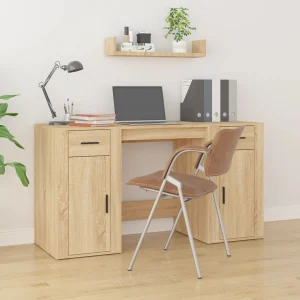 Bureau avec armoire 100 x 49 x 75 cm chêne sonoma bois d'ingénierie – vue d’ensemble