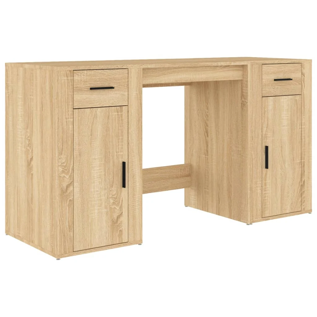 Bureau avec armoire 100 x 49 x 75 cm chêne sonoma bois d'ingénierie – vue de côté