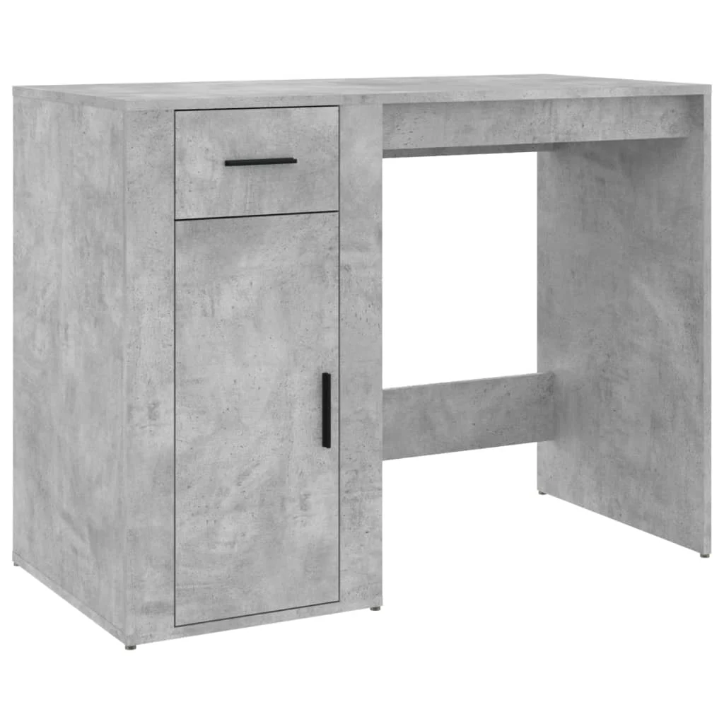 Bureau avec armoire 100 x 49 x 75 cm gris béton bois d'ingénierie – vue de dessus