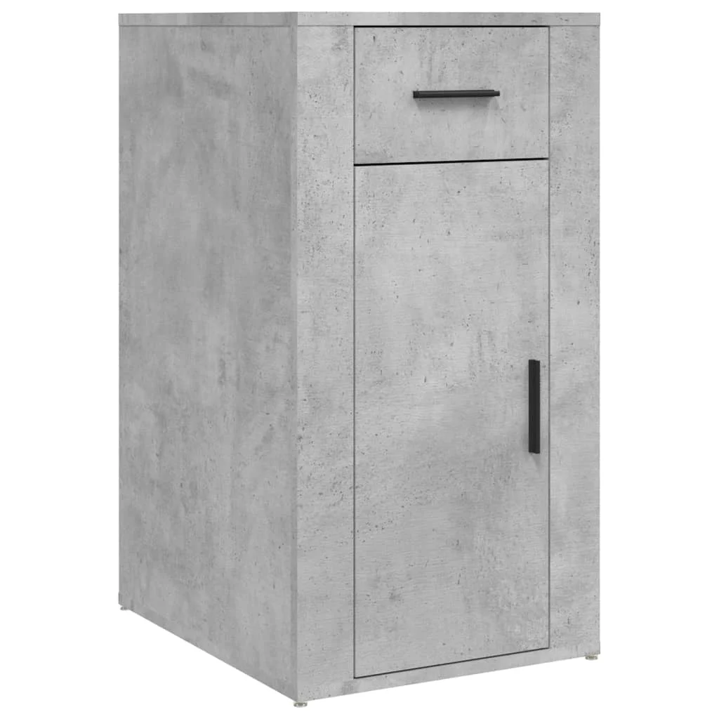 Bureau avec armoire 100 x 49 x 75 cm gris béton bois d'ingénierie – vue de dos