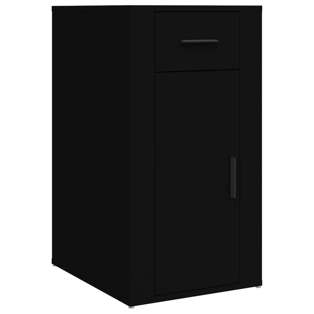 Bureau avec armoire 100 x 49 x 75 cm noir bois d'ingénierie – vue de dos