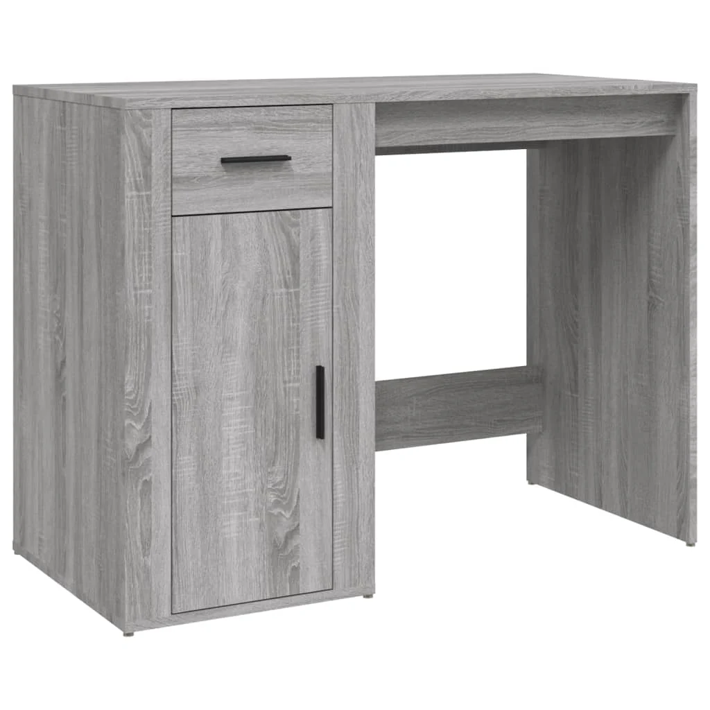 Bureau avec armoire 100 x 49 x 75 cm sonoma gris bois d'ingénierie – vue de dessus