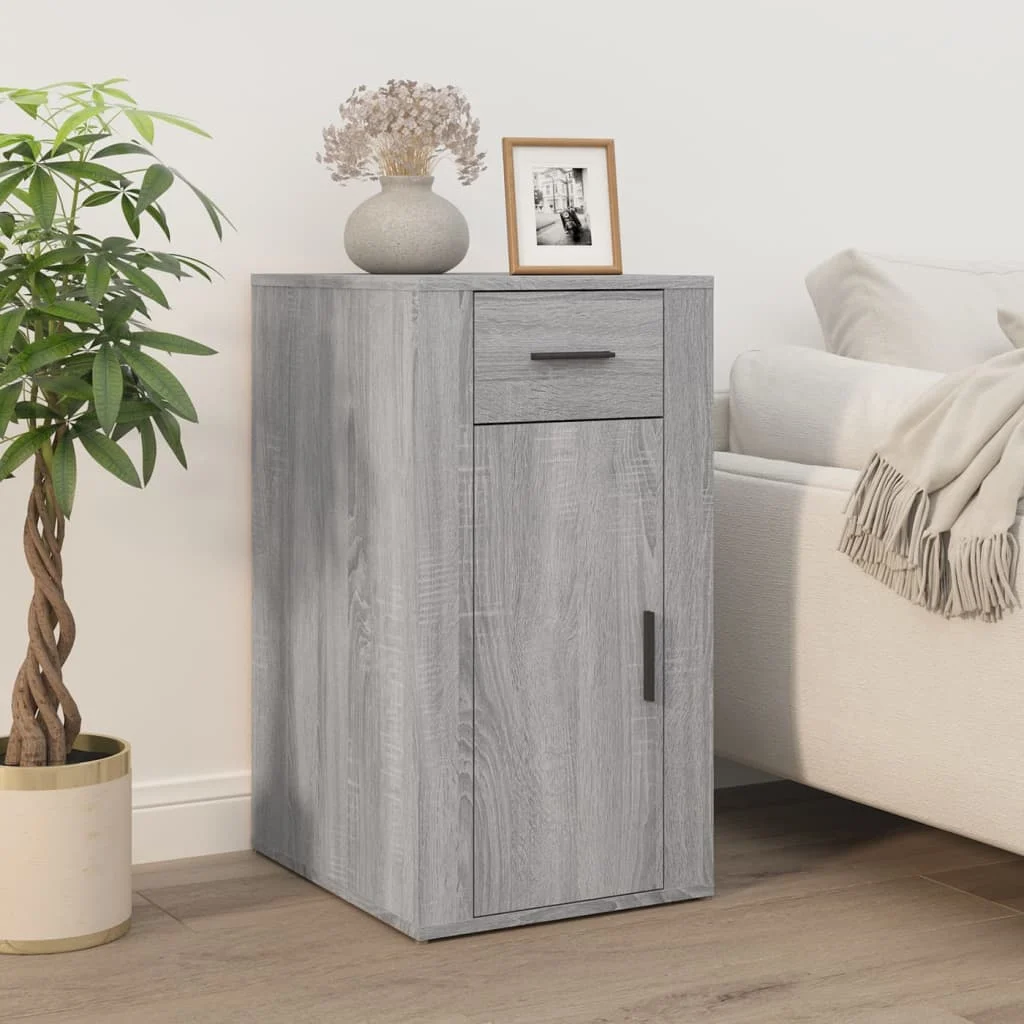 Bureau avec armoire 100 x 49 x 75 cm sonoma gris bois d'ingénierie – vue en situation