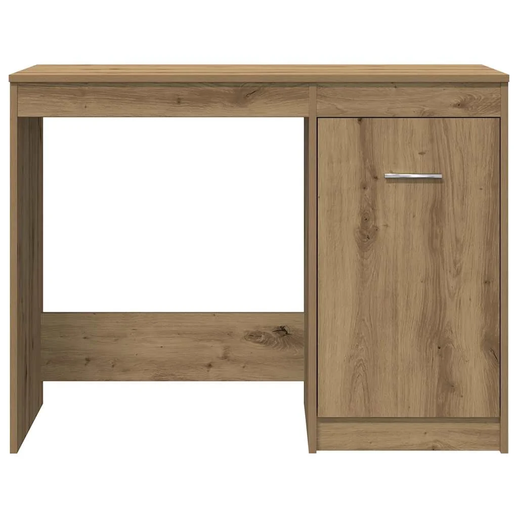 Bureau avec armoire 140 x 50 x 76 cm chêne artisanal bois d'ingénierie – vue de dos