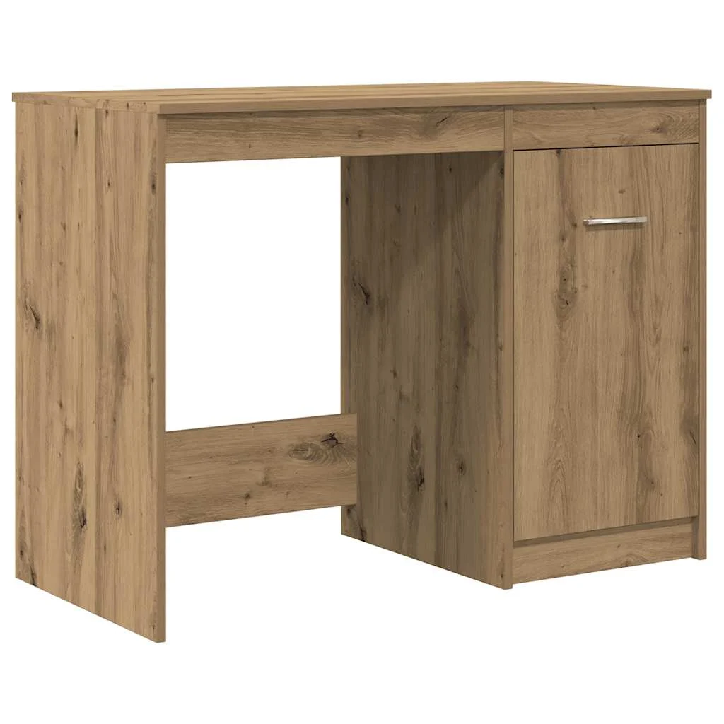 Bureau avec armoire 140 x 50 x 76 cm chêne artisanal bois d'ingénierie – vue en situation