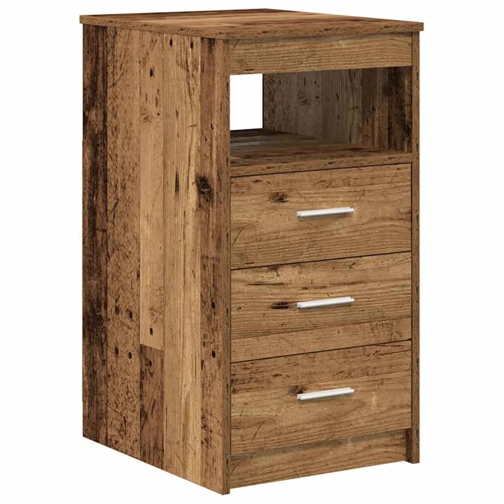 Bureau avec armoire 140 x 50 x 76 cm vieux bois bois d'ingénierie – vue de dessus