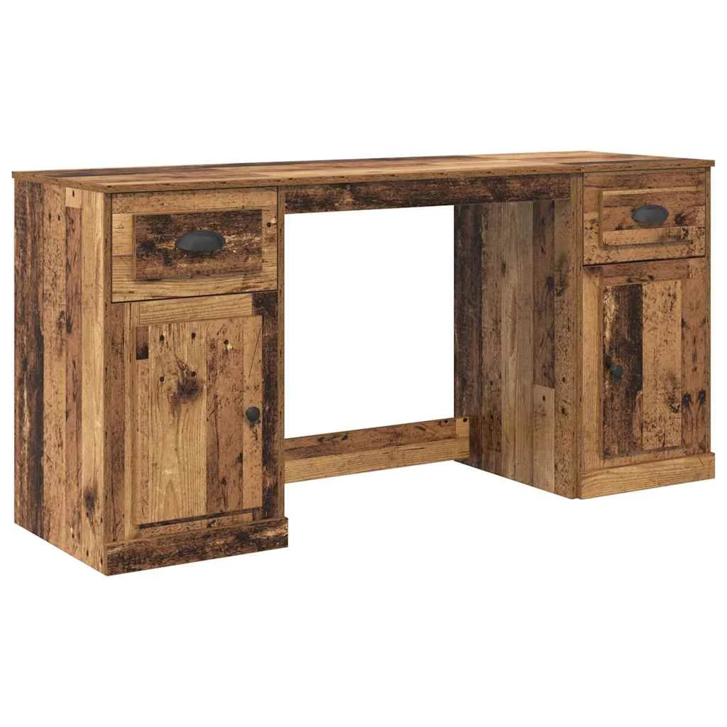 Bureau avec armoire 154,5 x 50 x 75 cm bois ancien bois d'ingénierie – vue de côté