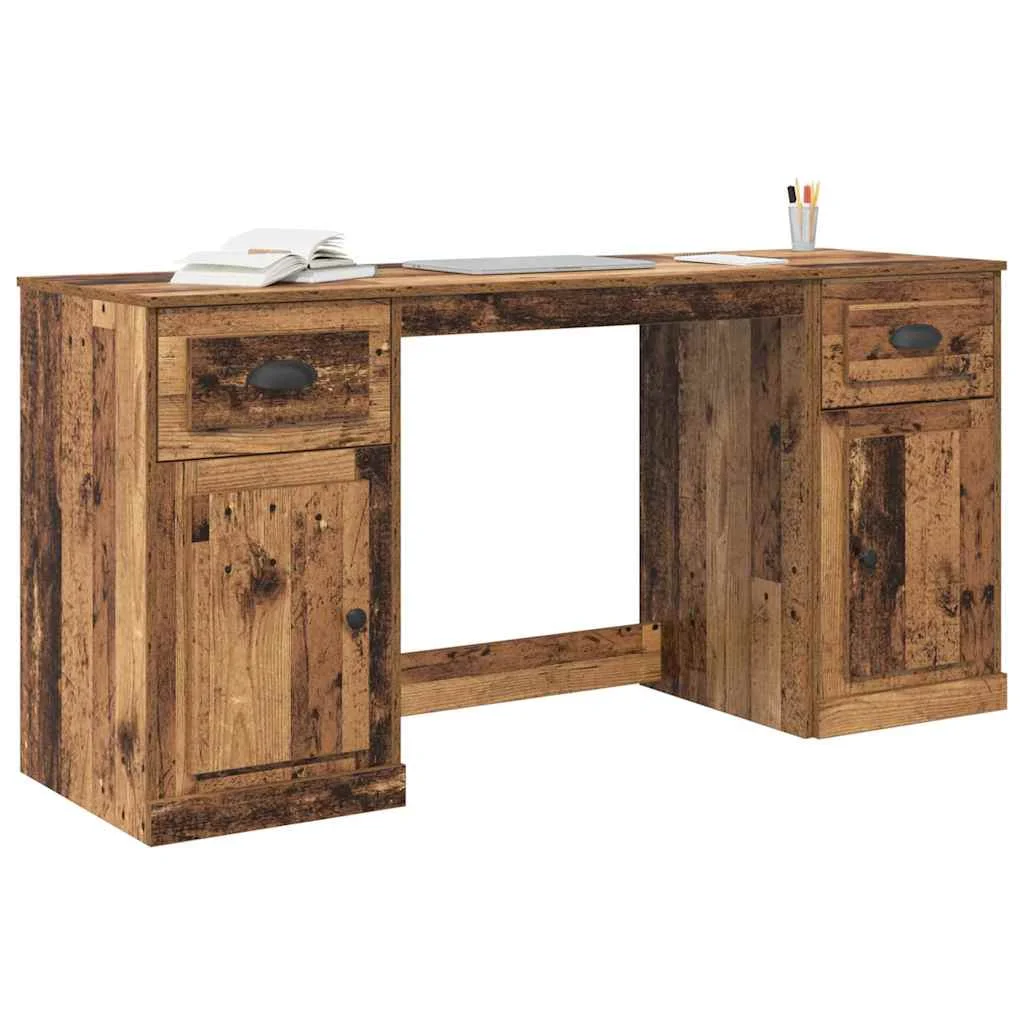 Bureau avec armoire 154,5 x 50 x 75 cm bois ancien bois d'ingénierie – vue de détail