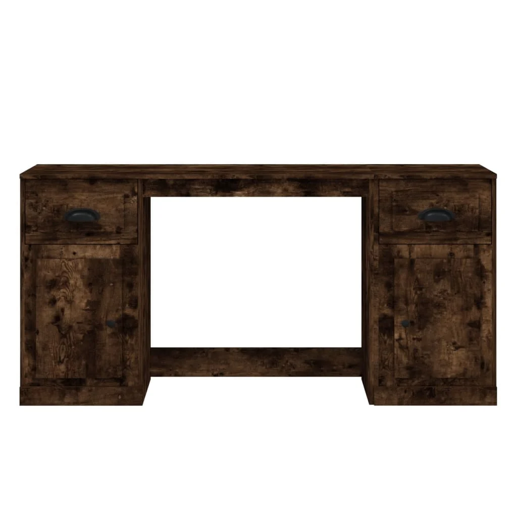 Bureau avec armoire 154,5 x 50 x 75 cm chêne fumé bois d'ingénierie – vue en situation