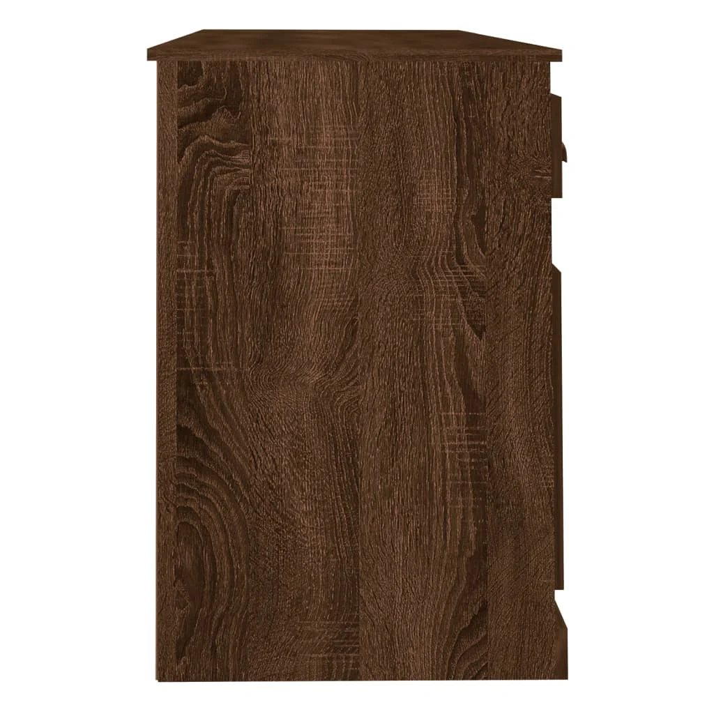 Bureau avec armoire 154,5 x 50 x 75 cm chêne marron bois d'ingénierie – vue de dos