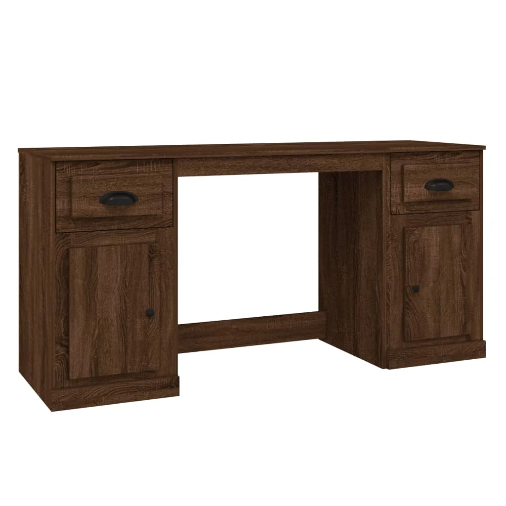Bureau avec armoire 154,5 x 50 x 75 cm chêne marron bois d'ingénierie – vue de côté