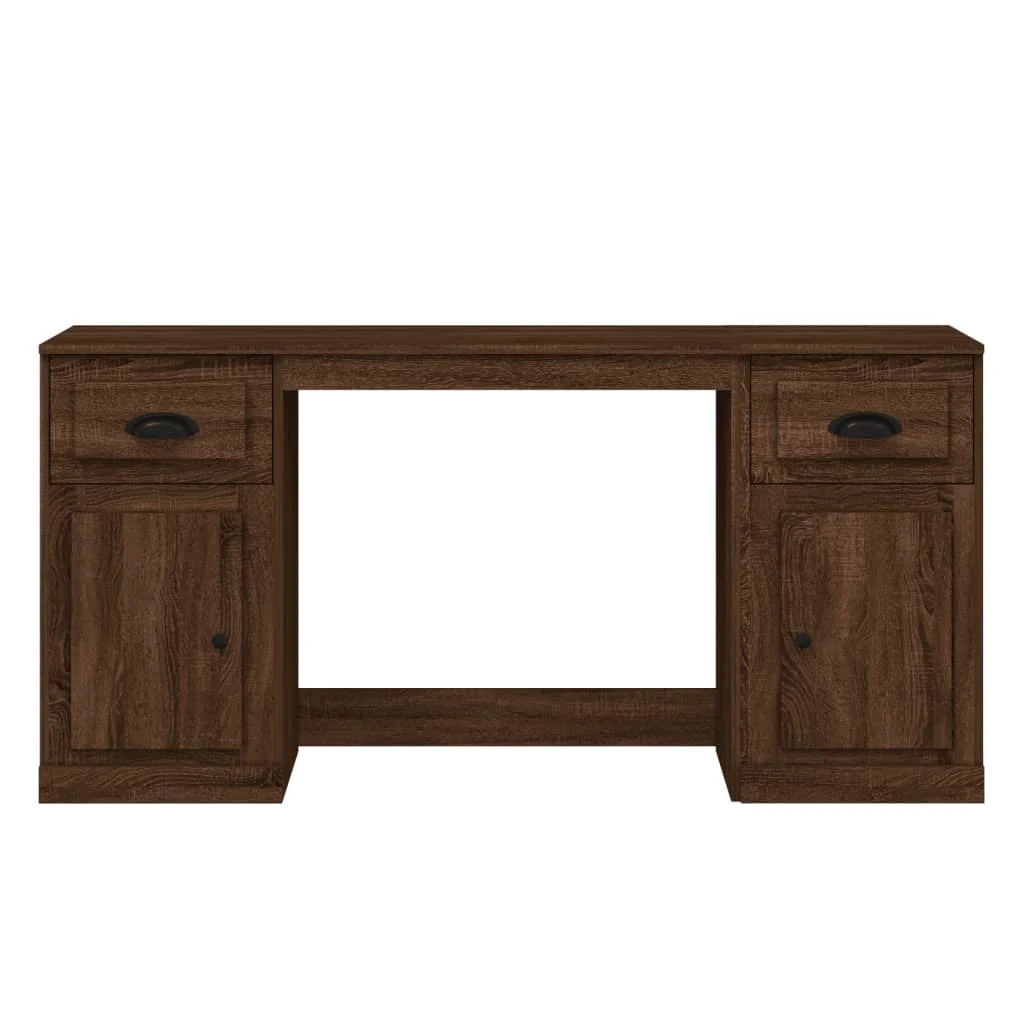 Bureau avec armoire 154,5 x 50 x 75 cm chêne marron bois d'ingénierie – vue en situation