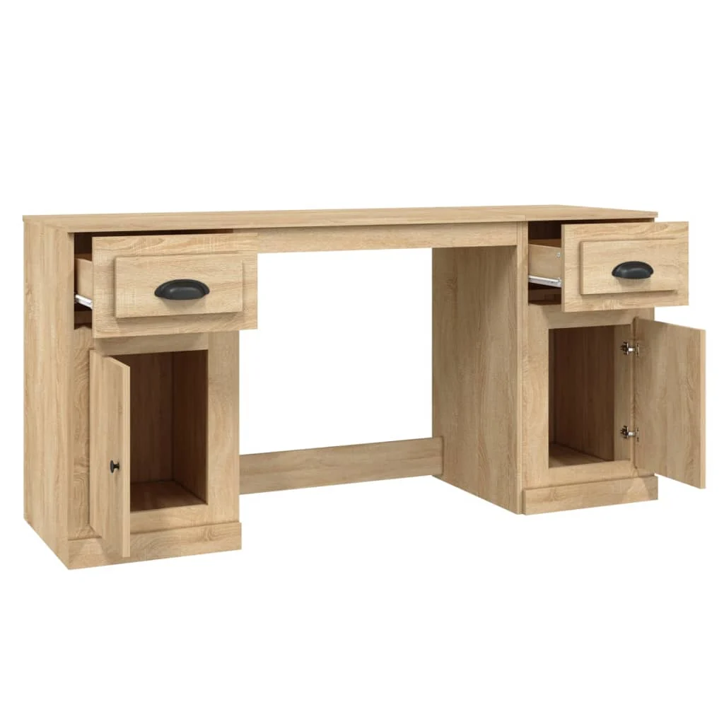 Bureau avec armoire 154,5 x 50 x 75 cm chêne sonoma bois d'ingénierie – vue de dessus