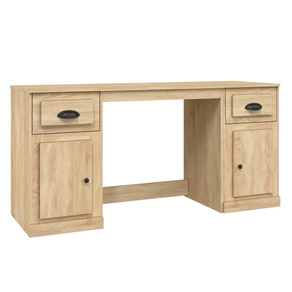 Bureau avec armoire 154,5 x 50 x 75 cm chêne sonoma bois d'ingénierie – vue de côté