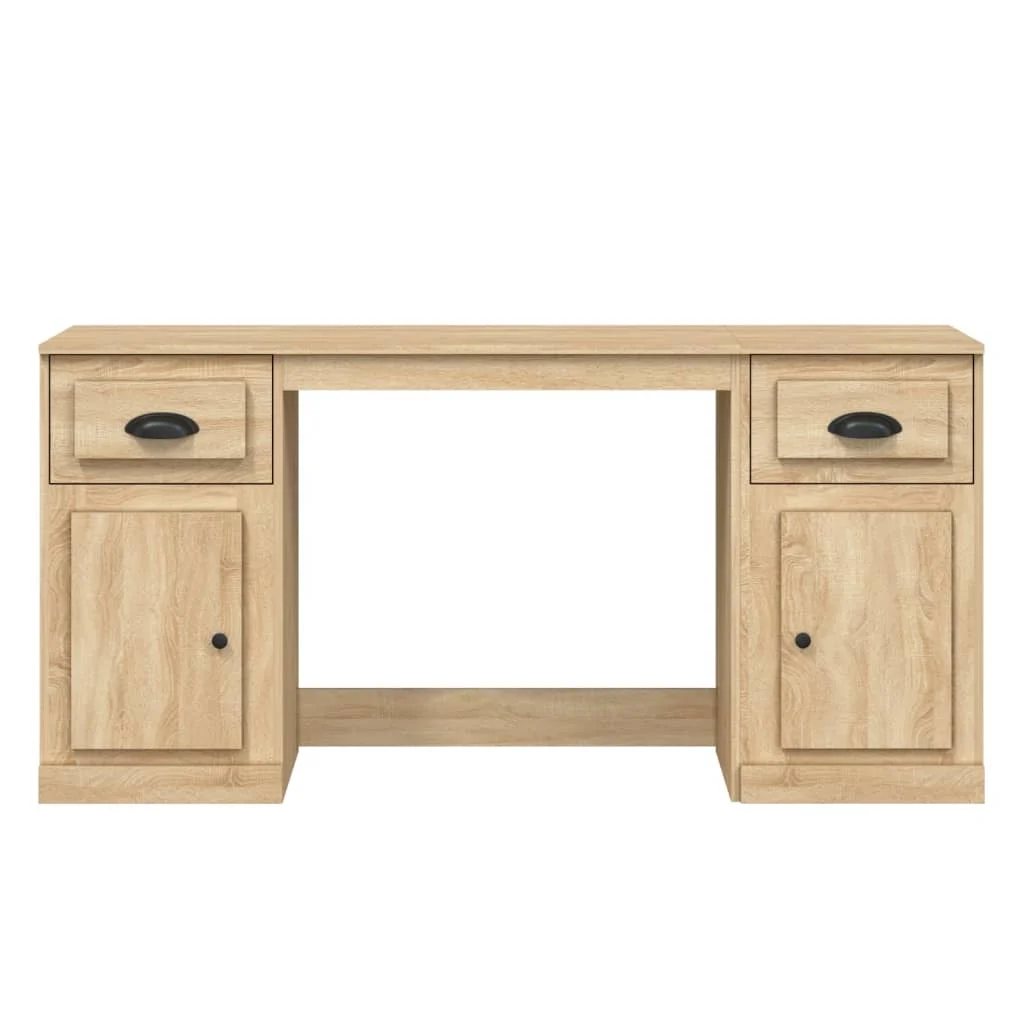 Bureau avec armoire 154,5 x 50 x 75 cm chêne sonoma bois d'ingénierie – vue en situation