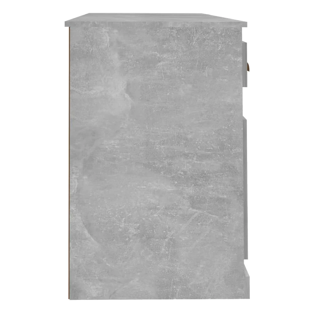 Bureau avec armoire 154,5 x 50 x 75 cm gris béton bois d'ingénierie – vue de dos