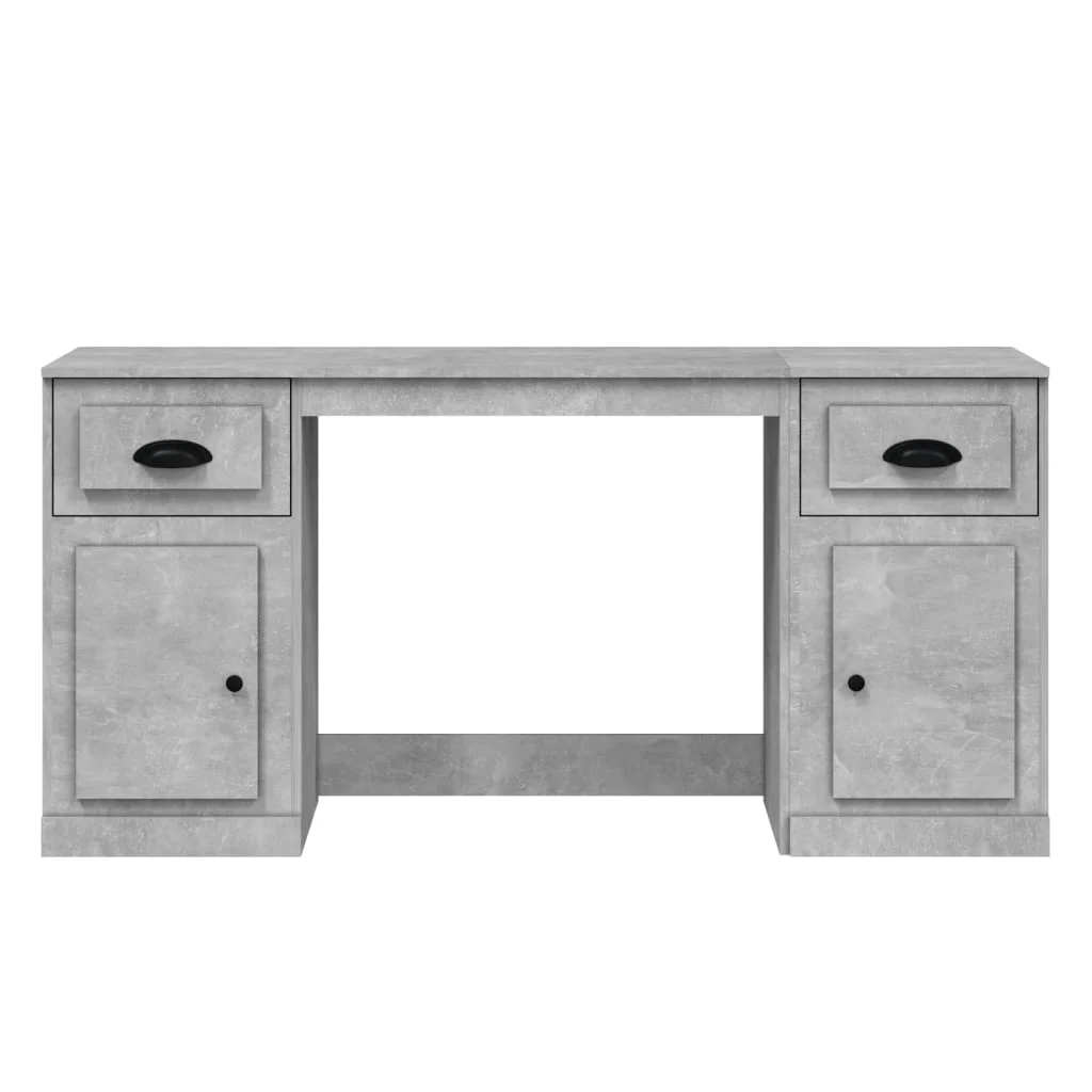 Bureau avec armoire 154,5 x 50 x 75 cm gris béton bois d'ingénierie – vue en situation