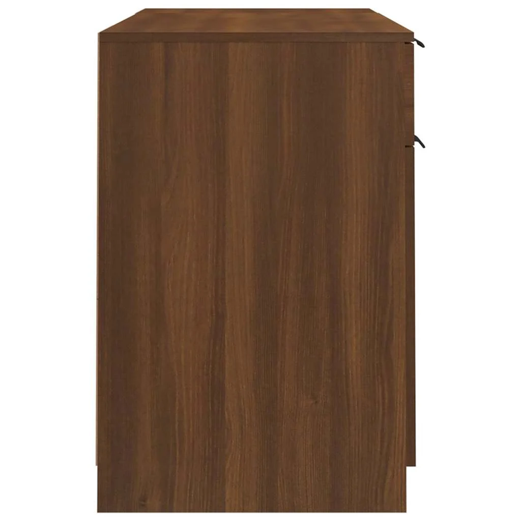 Bureau avec armoire latérale 100 x 50 x 75 cm chêne marron bois d'ingénierie – vue de dos