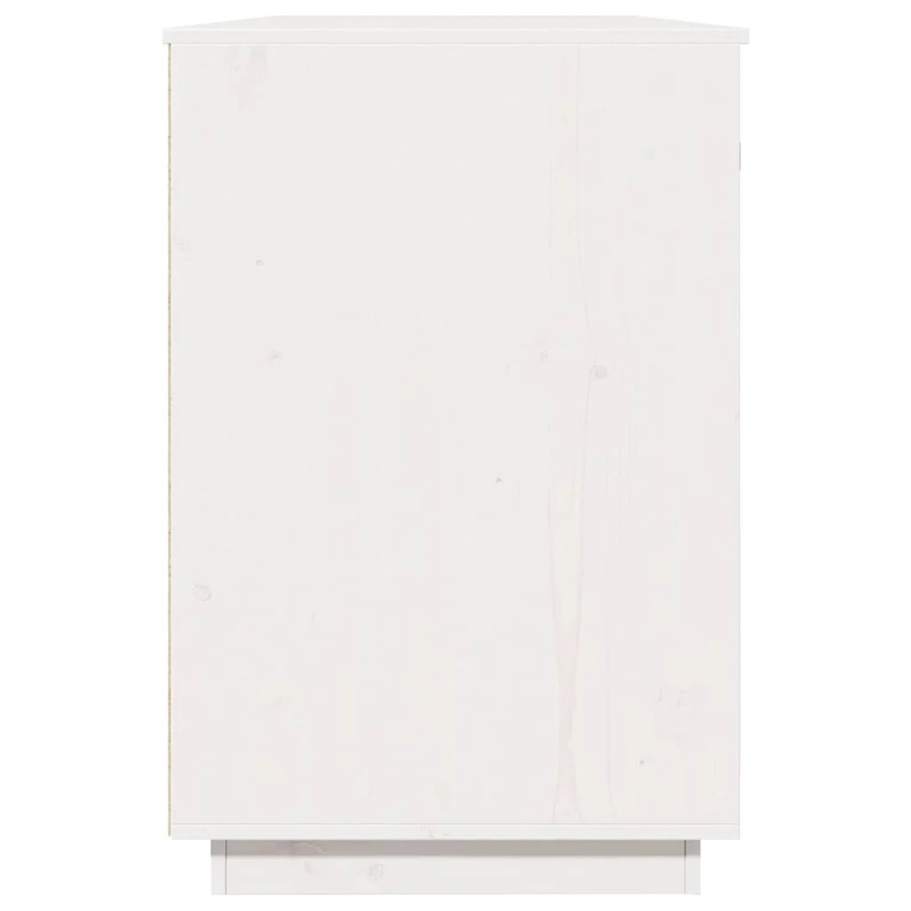 Bureau avec armoires 135 x 50 x 75 cm blanc bois massif – vue de dessus