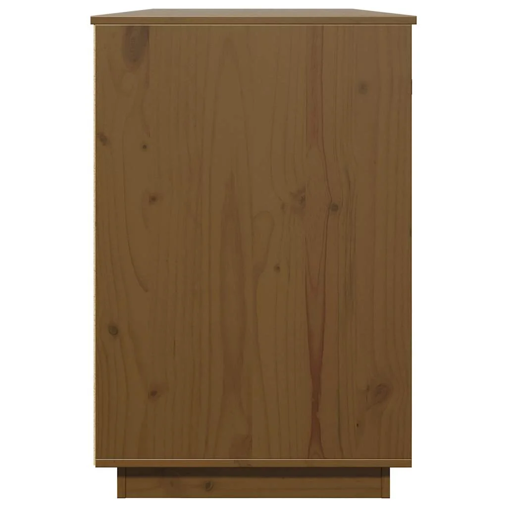 Bureau avec armoires 135 x 50 x 75 cm marron miel bois massif – vue de dessus