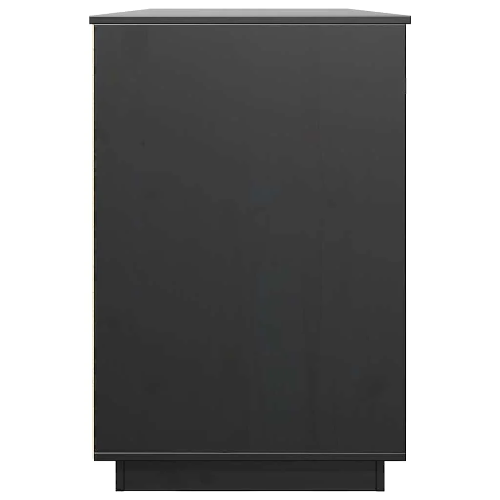 Bureau avec armoires 135 x 50 x 75 cm noir bois massif – vue de dessus