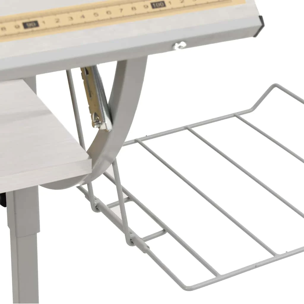 Bureau d'artisanat 110 x 53 x 87 cm blanc bois d'ingénierie – vue de dessus