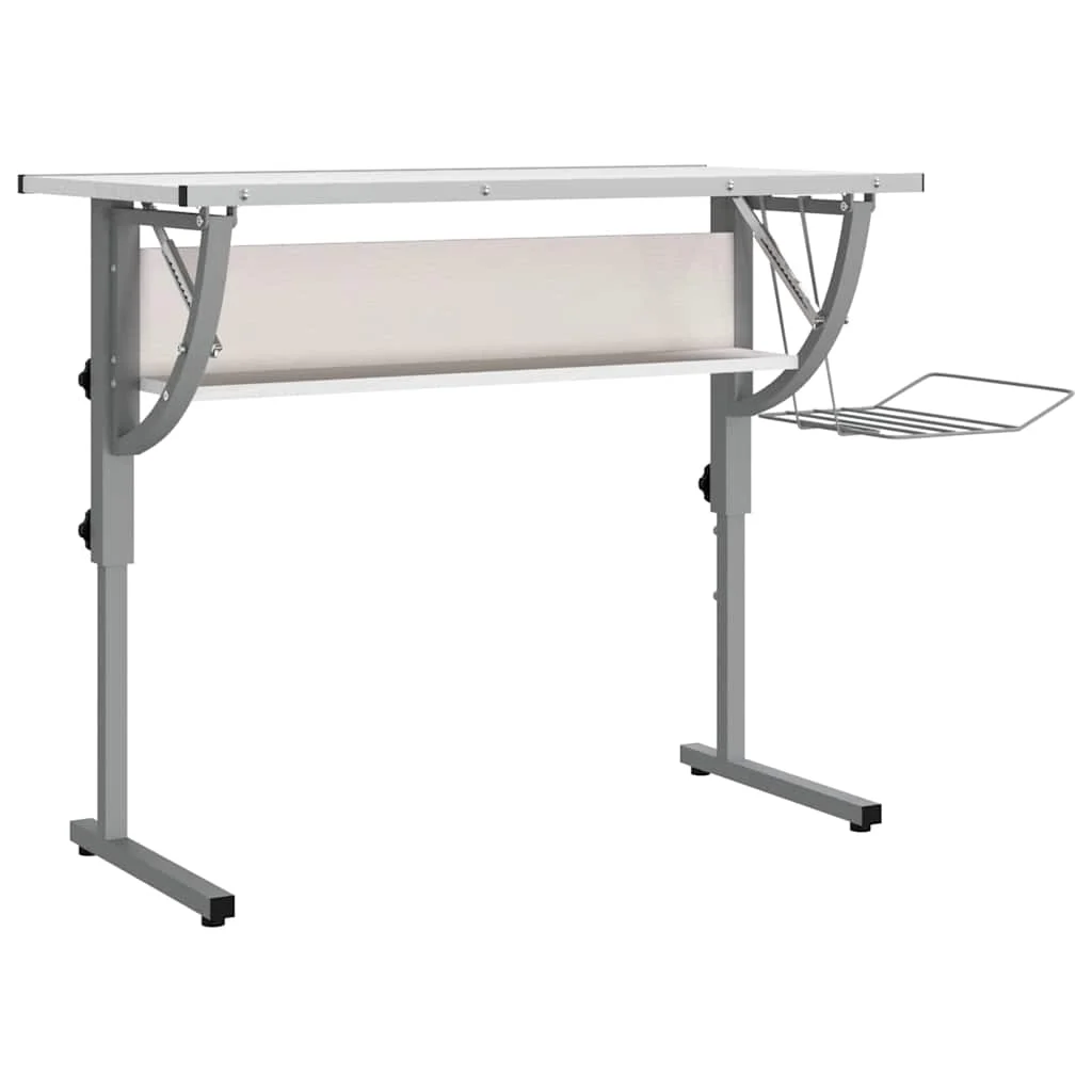 Bureau d'artisanat 110 x 53 x 87 cm blanc bois d'ingénierie – vue de côté