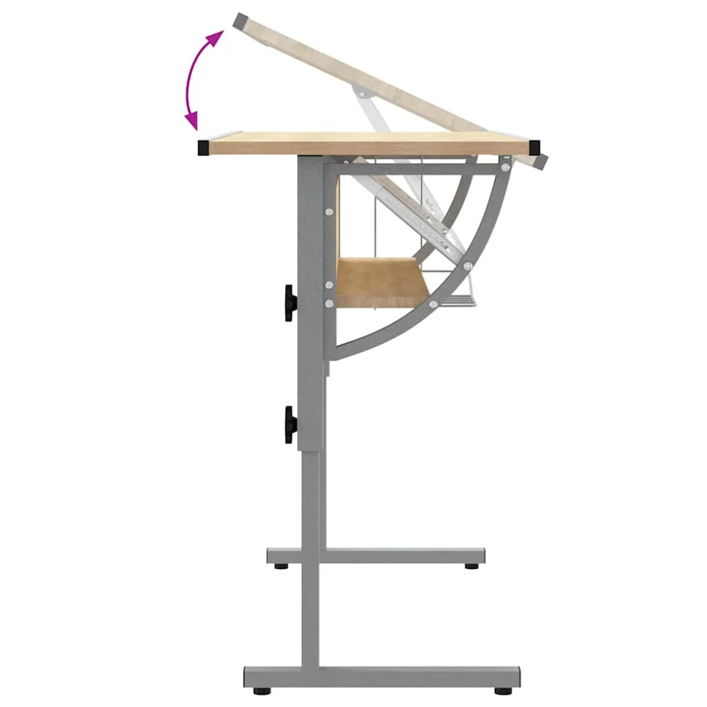 Bureau d'artisanat 110 x 53 x 87 cm chêne sonoma bois d'ingénierie – vue de dos