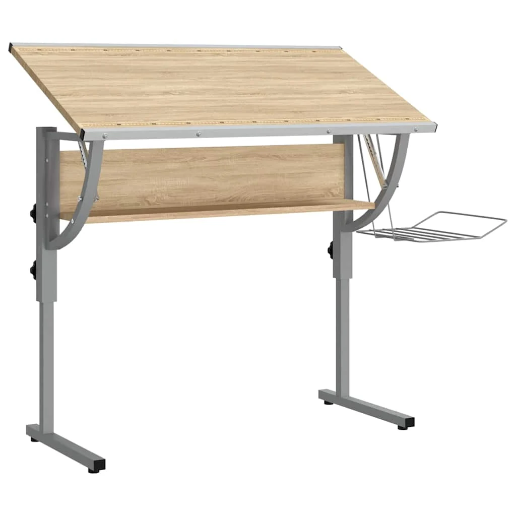 Bureau d'artisanat 110 x 53 x 87 cm chêne sonoma bois d'ingénierie – vue en situation