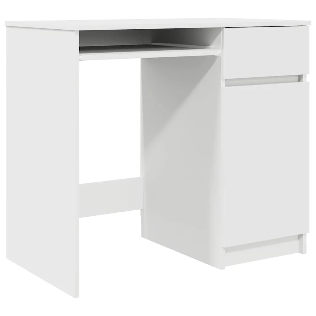 Bureau banc 86 x 49 x 76 cm blanc bois d'ingénierie – vue de côté