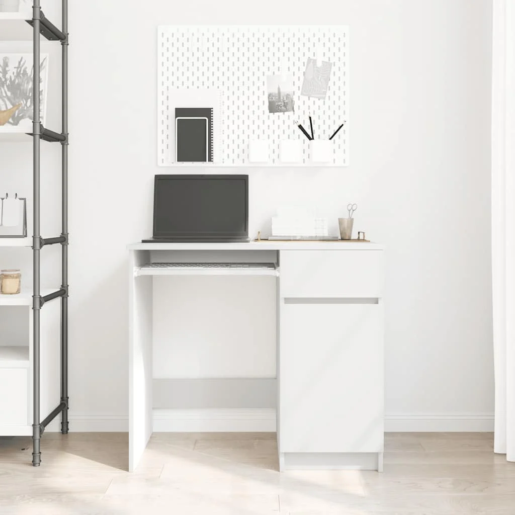Bureau banc 86 x 49 x 76 cm blanc bois d'ingénierie – vue de détail