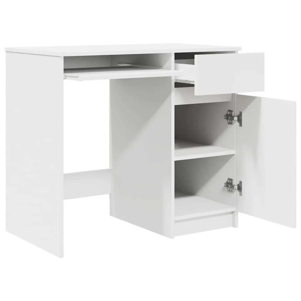 Bureau banc 86 x 49 x 76 cm blanc bois d'ingénierie – vue en situation