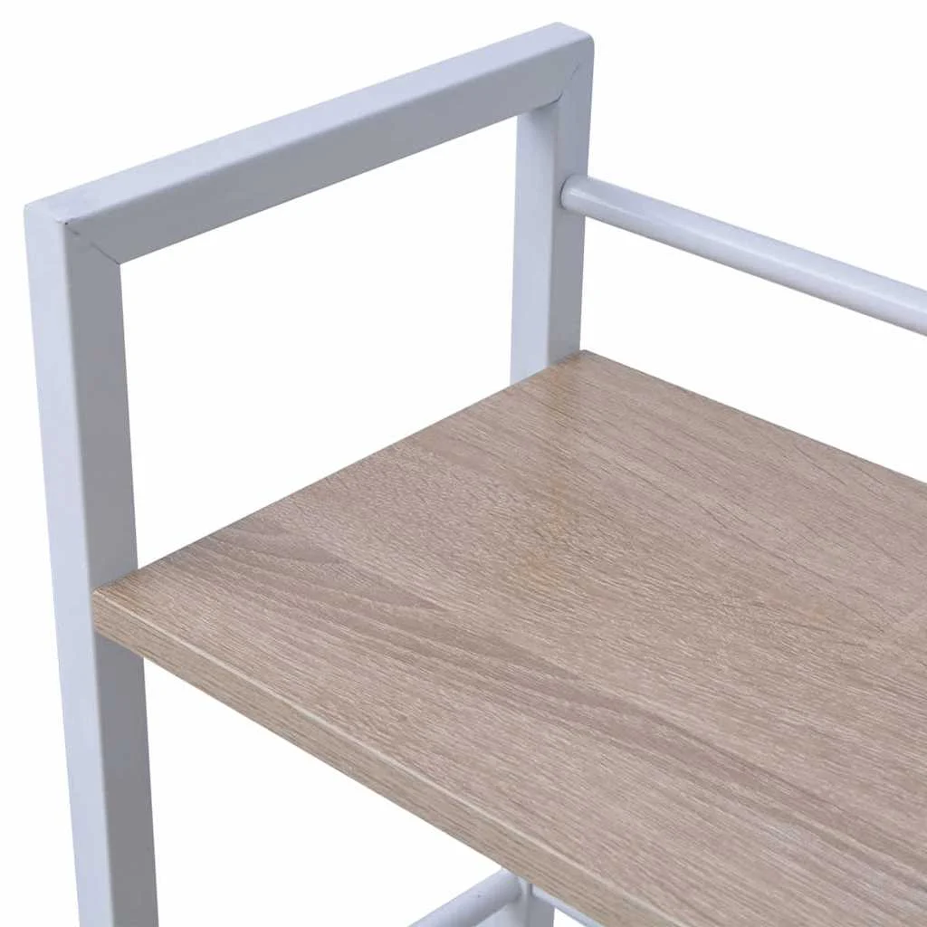 Bureau avec bibliothèque à 4 niveaux 120 x 52 x 120 cm brun bois d'ingénierie – vue en situation