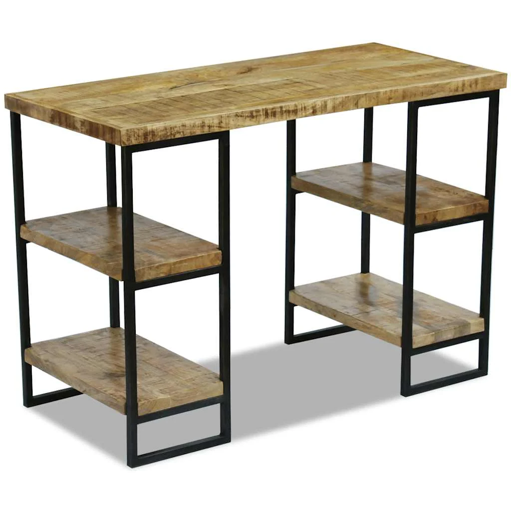 Bureau en bois 110 x 50 x 76 cm brun acier – vue de dessus